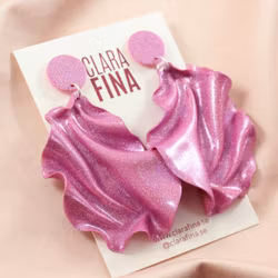 Satin round top rosa holografiskt glitter