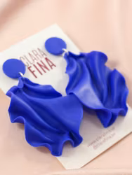 Satin round top klarblå