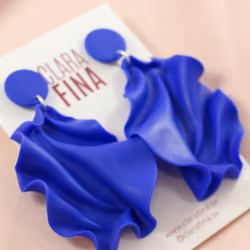 Satin round top klarblå