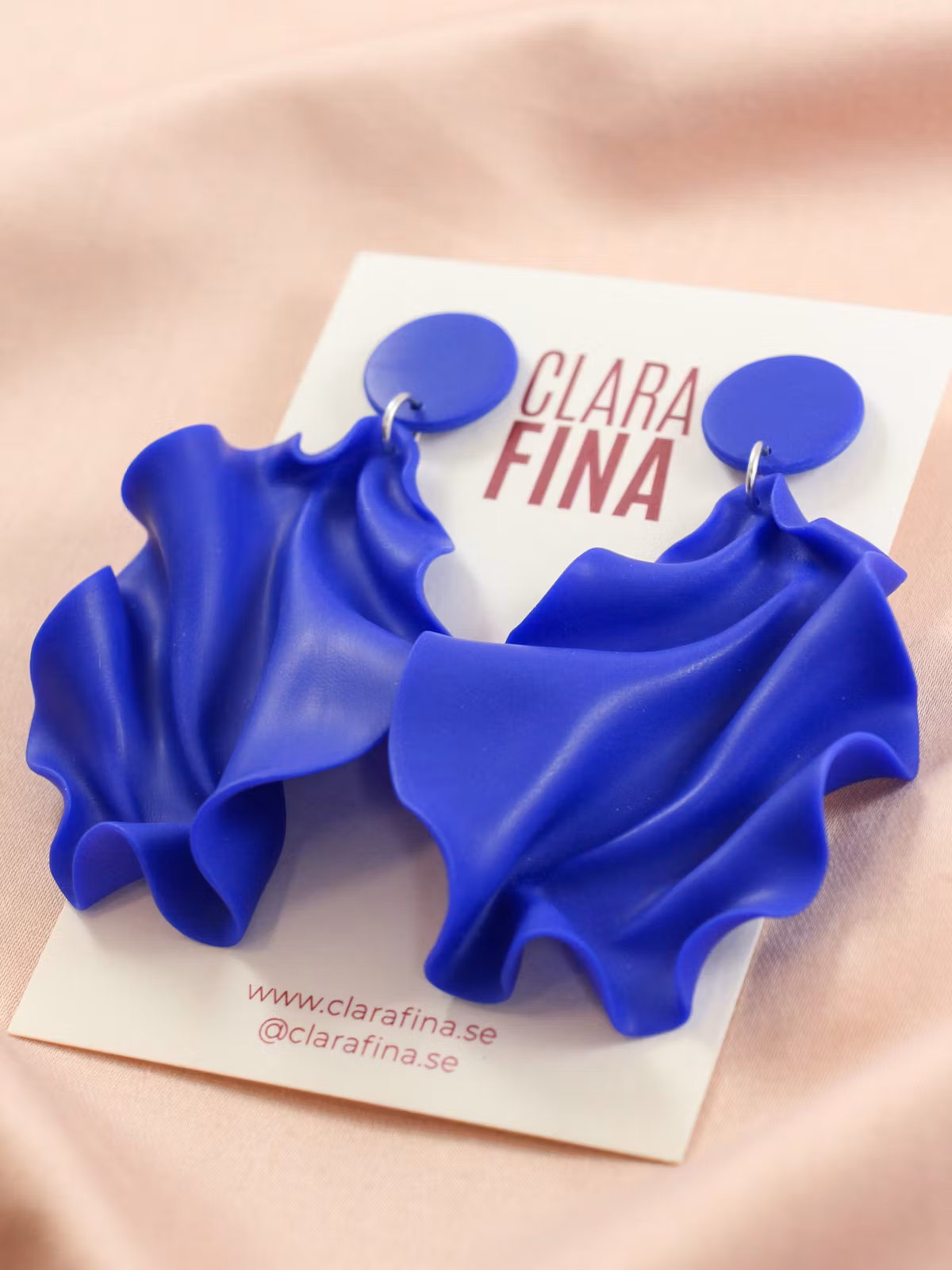 Satin round top klarblå