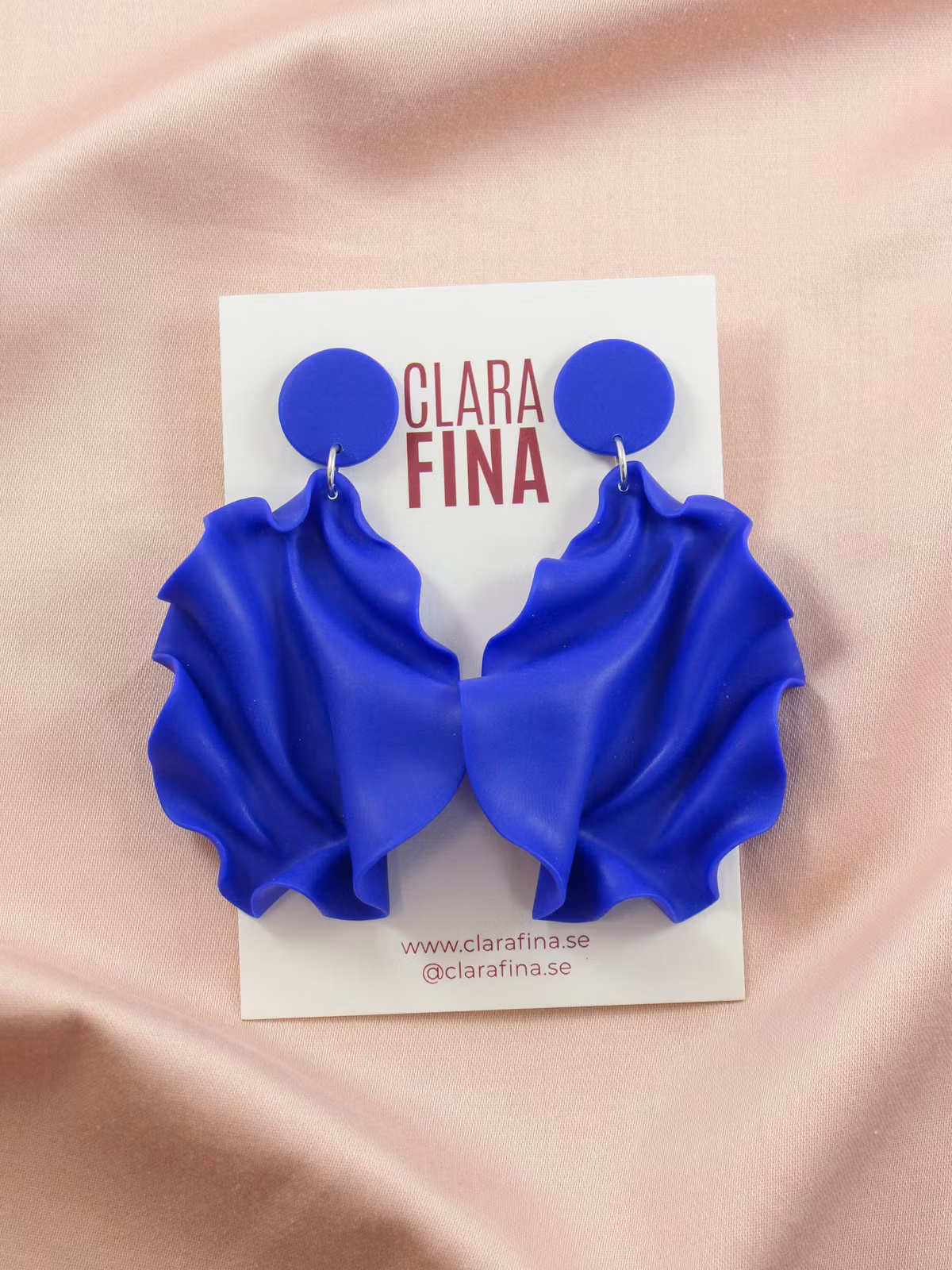 Satin round top klarblå