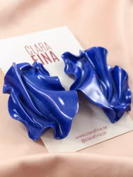 Satin blått glitter