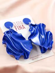 Satin round top blått glitter