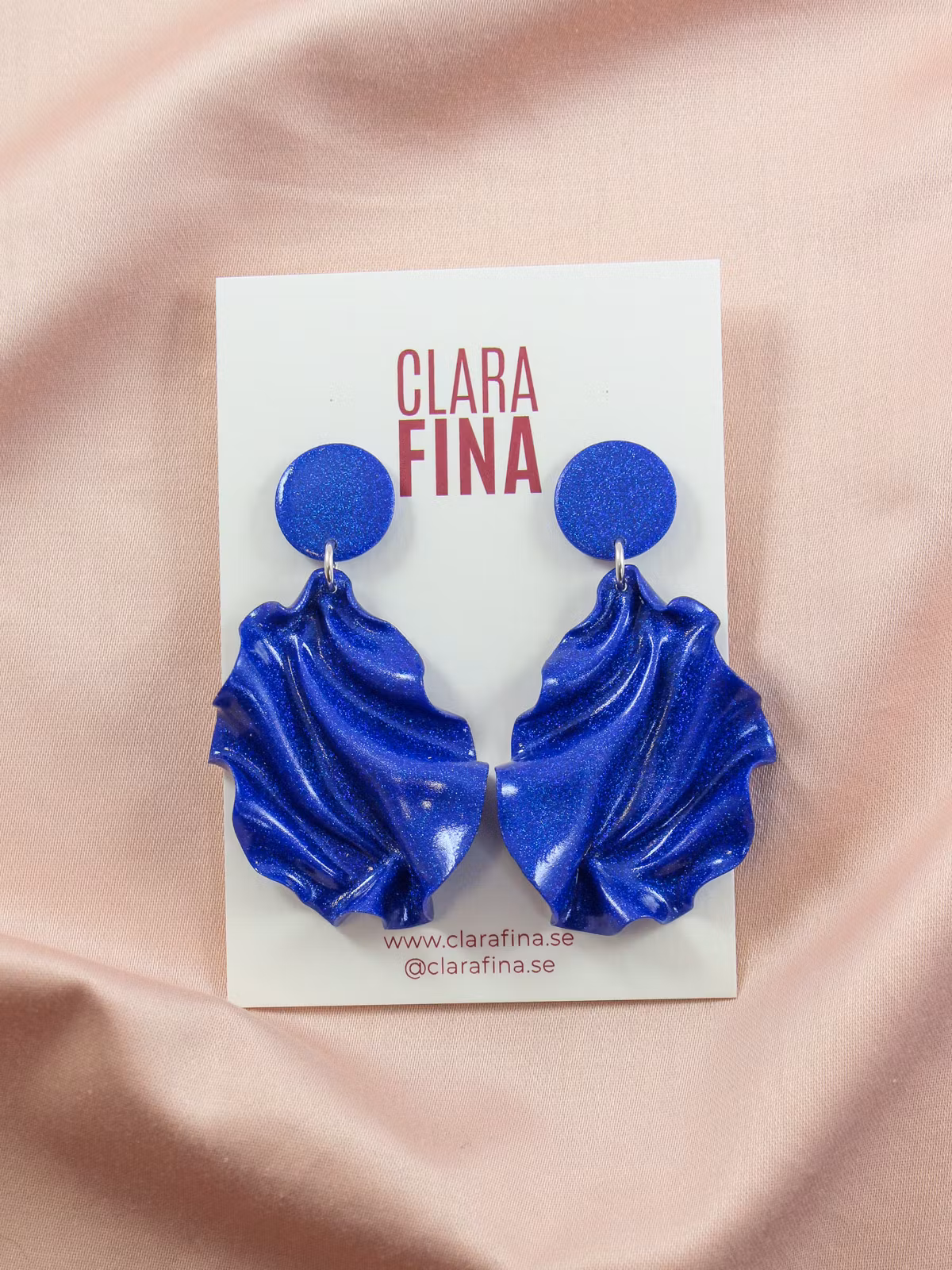 Satin Round top Mini blått glitter