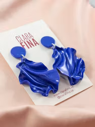 Satin Round top Mini blått glitter