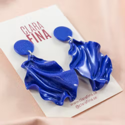 Satin Round top Mini blått glitter