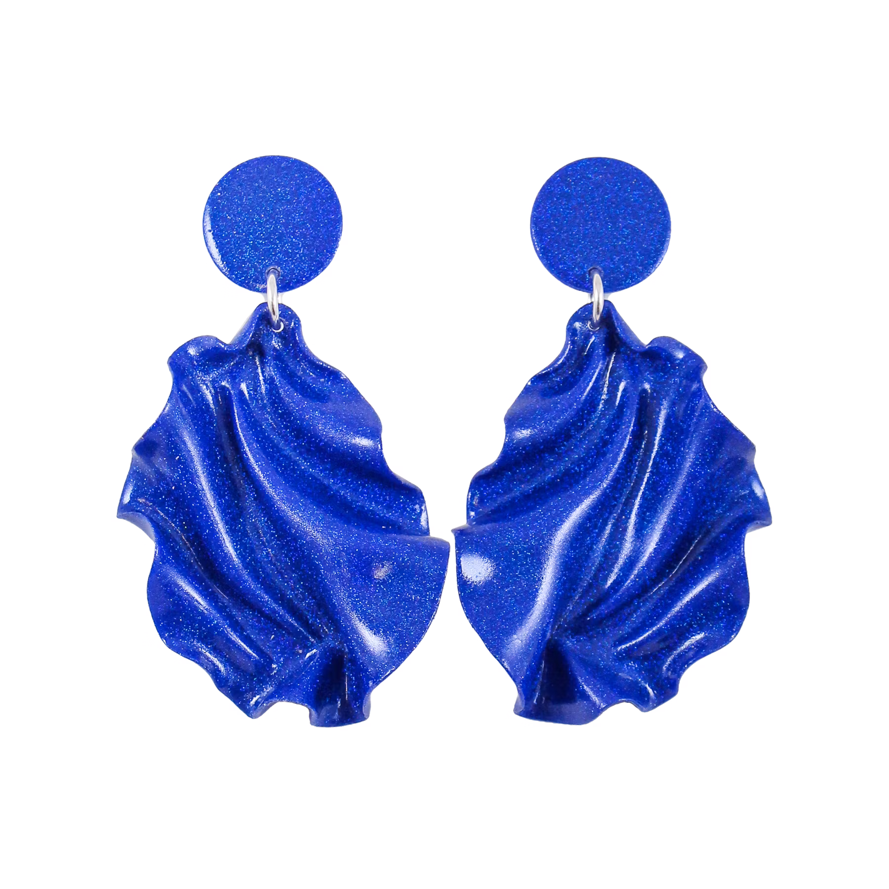 Satin Round top Mini blått glitter