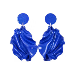 Satin Round top Mini blått glitter