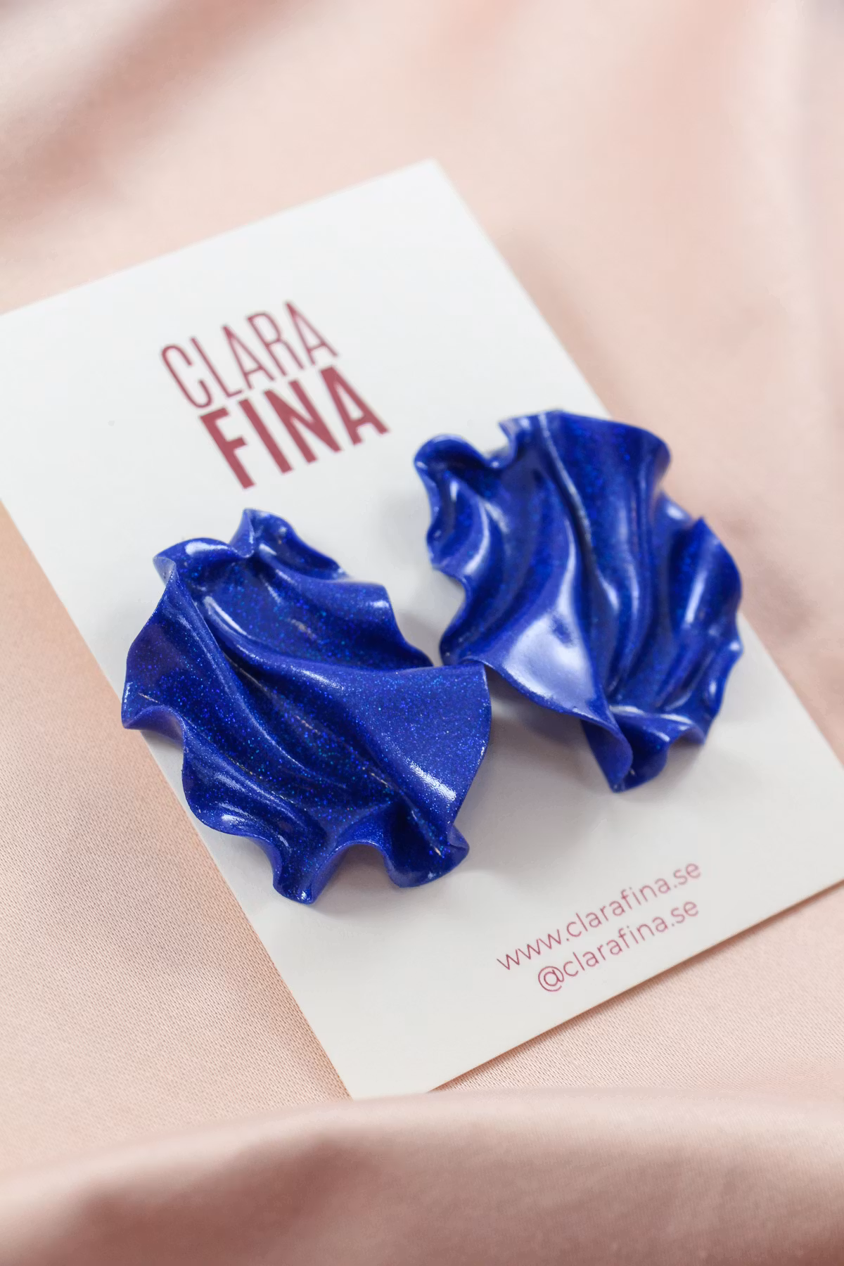 Satin Mini blått glitter