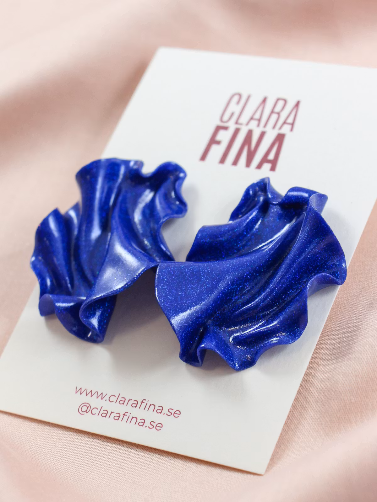 Satin Mini blått glitter