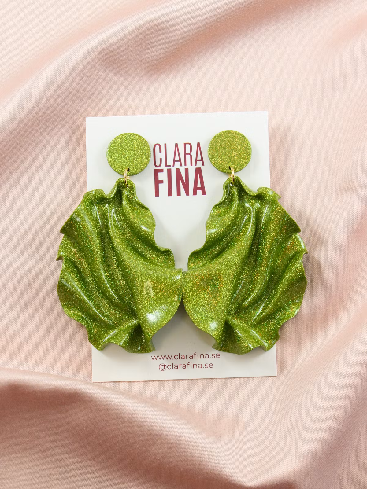 Satin round top limegrönt holografiskt glitter