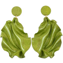 Satin round top limegrönt holografiskt glitter