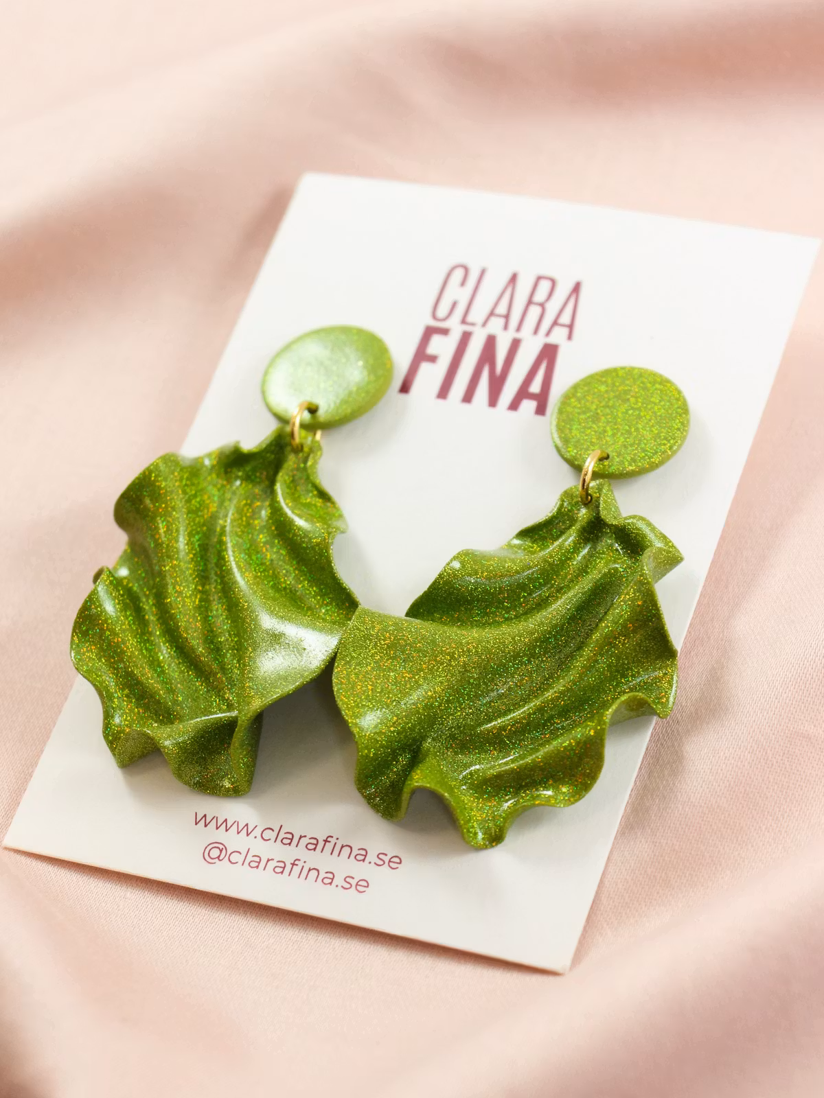 Satin round top MINI limegrönt holografiskt glitter