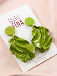 Satin round top MINI limegrönt holografiskt glitter