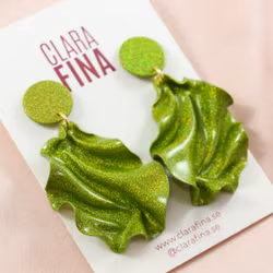 Satin round top MINI limegrönt holografiskt glitter