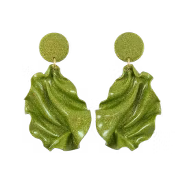 Satin round top MINI limegrönt holografiskt glitter