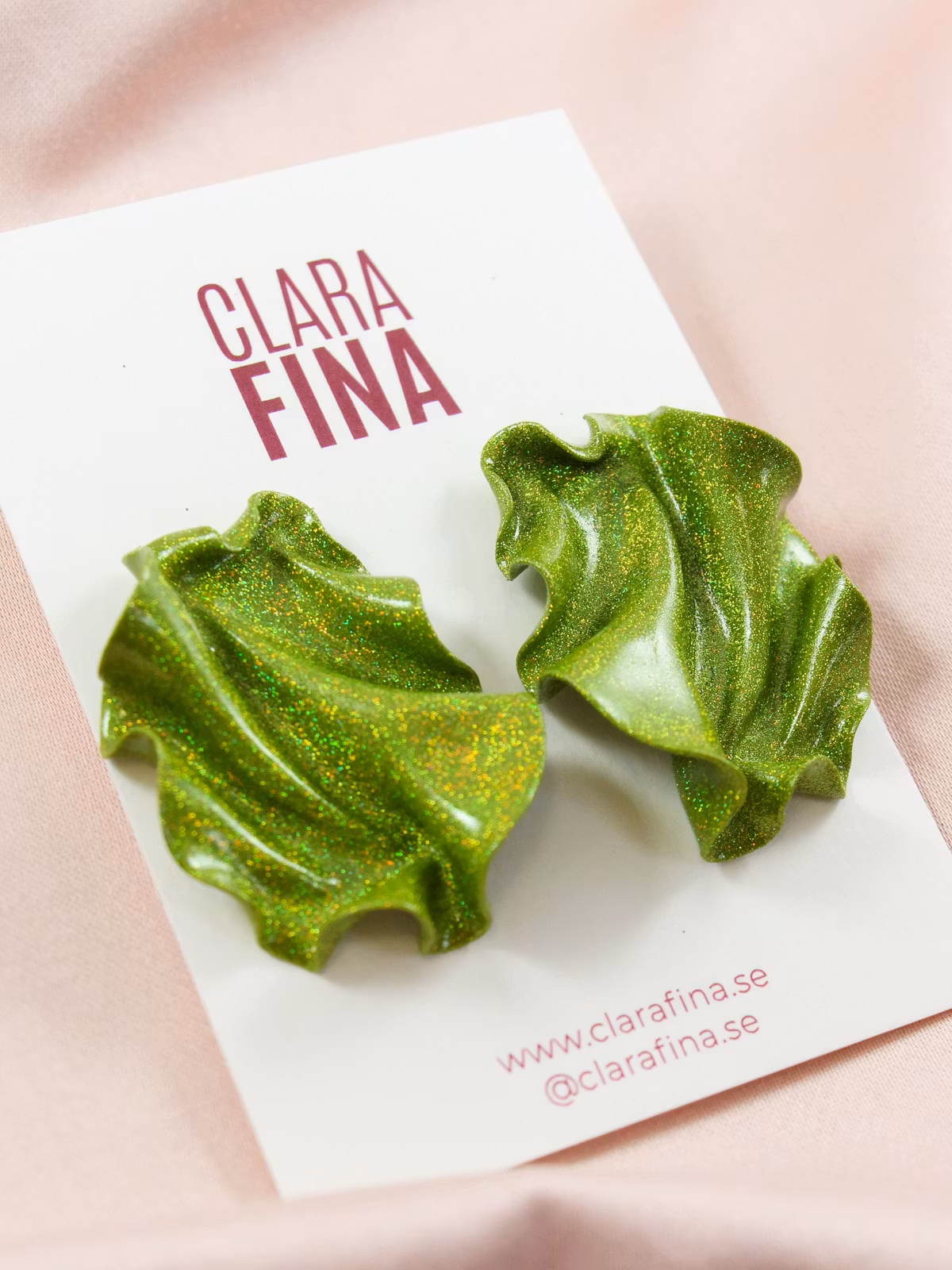 Satin MINI limegrönt holografiskt glitter