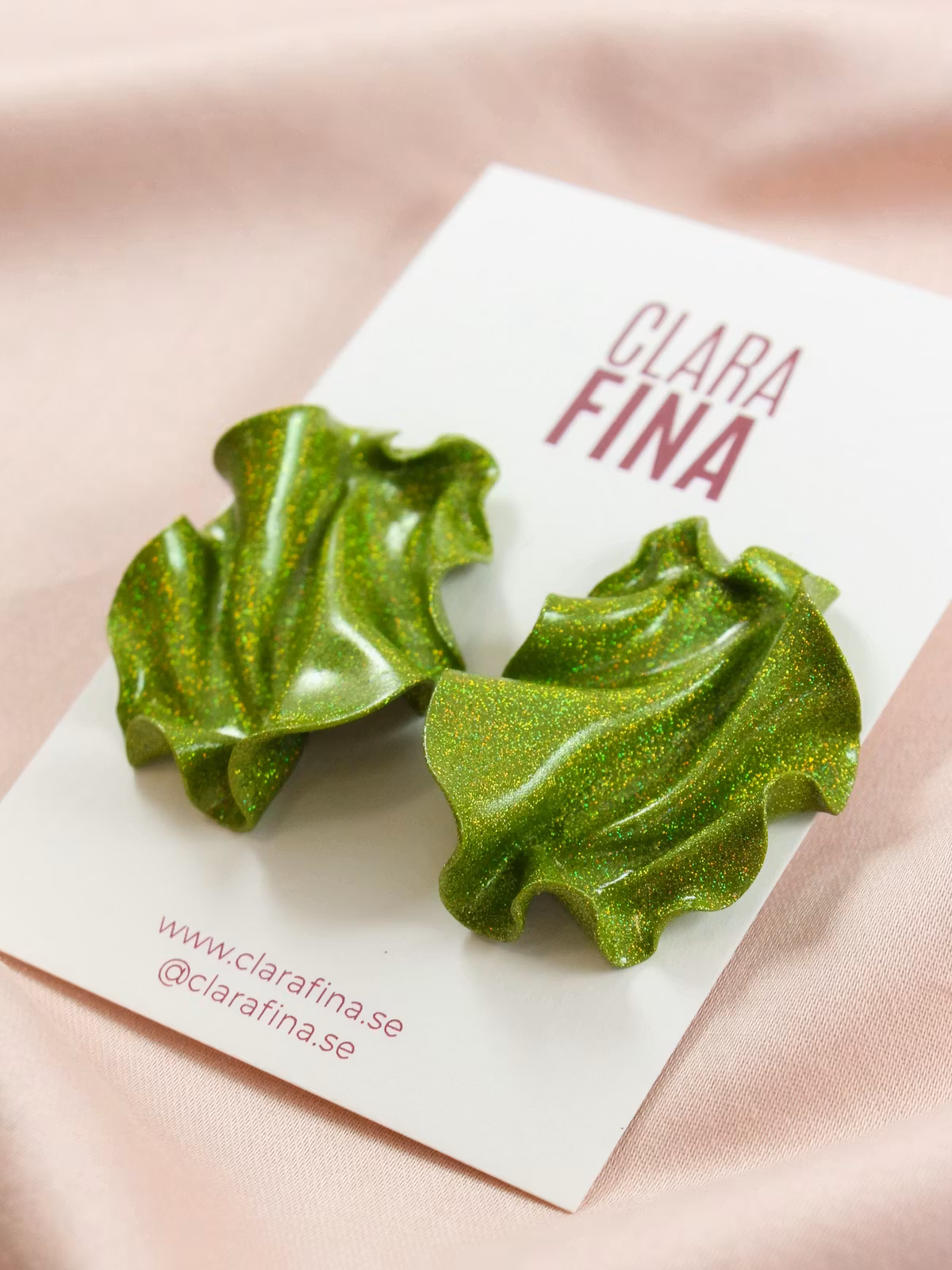 Satin MINI limegrönt holografiskt glitter