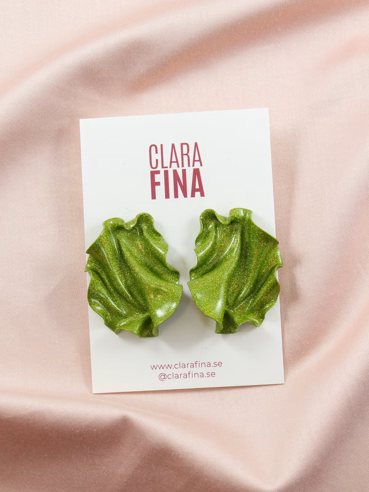 Satin MINI limegrönt holografiskt glitter