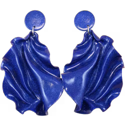 Satin round top blått glitter