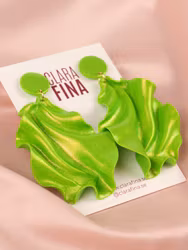 Satin round top neongrönt glitter