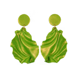 Satin round top MINI neongrönt glitter