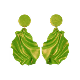 Satin round top MINI neongrönt glitter