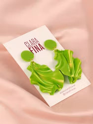 Satin round top MINI neongrönt glitter