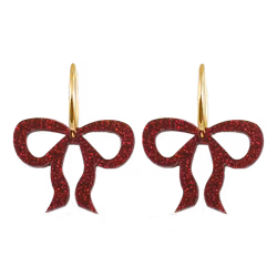 Stor röd rosett på guldig ring