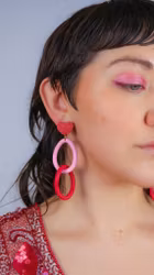 Länk Heart top Rosa/röd