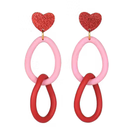 Länk Heart top Rosa/röd