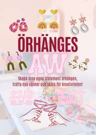 Örhänges AW – Skapa örhängen med Clara Fina - 27/3 kl. 17-20