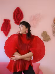 Satin ljusrosa glitter