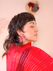 Satin ljusrosa glitter