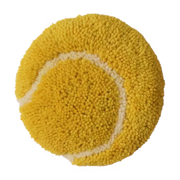Tuftad tennisboll gul 01