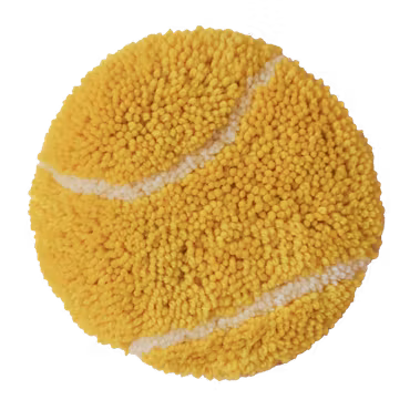 Tuftad tennisboll gul 02