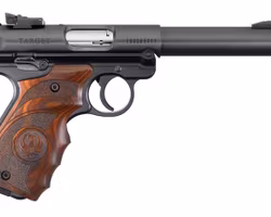 RUGER MKIV TARGET .22 LR BLÅNERAD, TRÄKOLV
