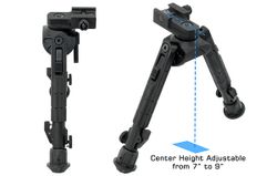 LEAPERS UTG® RECON 360® TL BIPOD 7"-9" CENTER HEIGHT PICATINNY