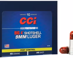 CCI Pest Control Big 4™ Shotshell Ammo 9mm Luger 4 Shot 10/Box