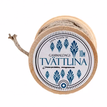 Gammaldags tvättlina av linsnöre
