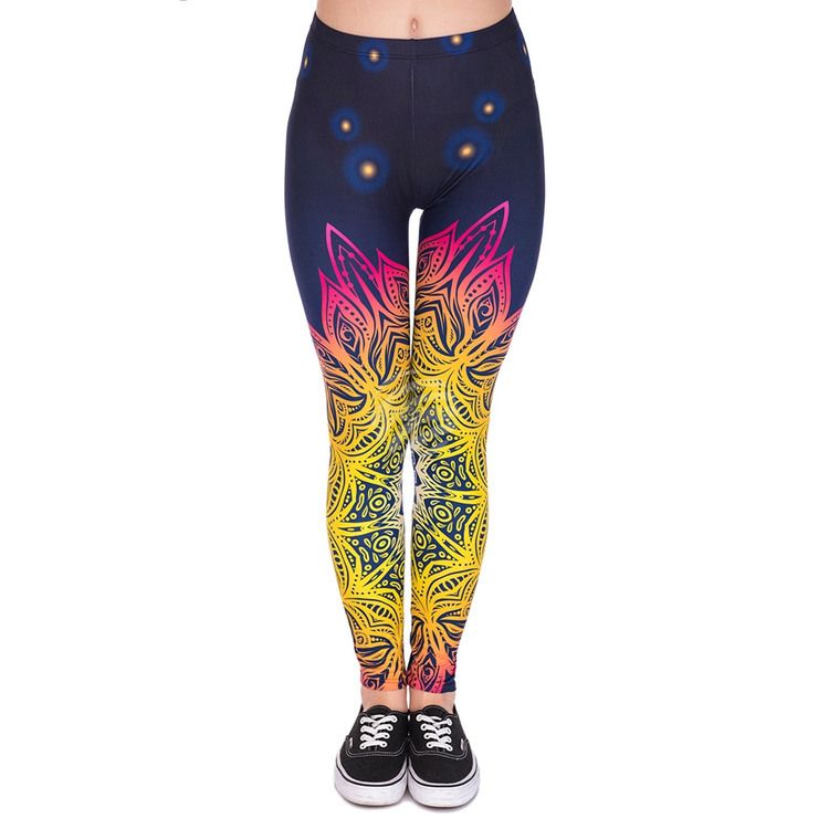 Leggings - Mönster - Blå