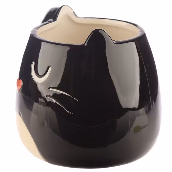 Feline Fine Svart Katt 3D Mugg