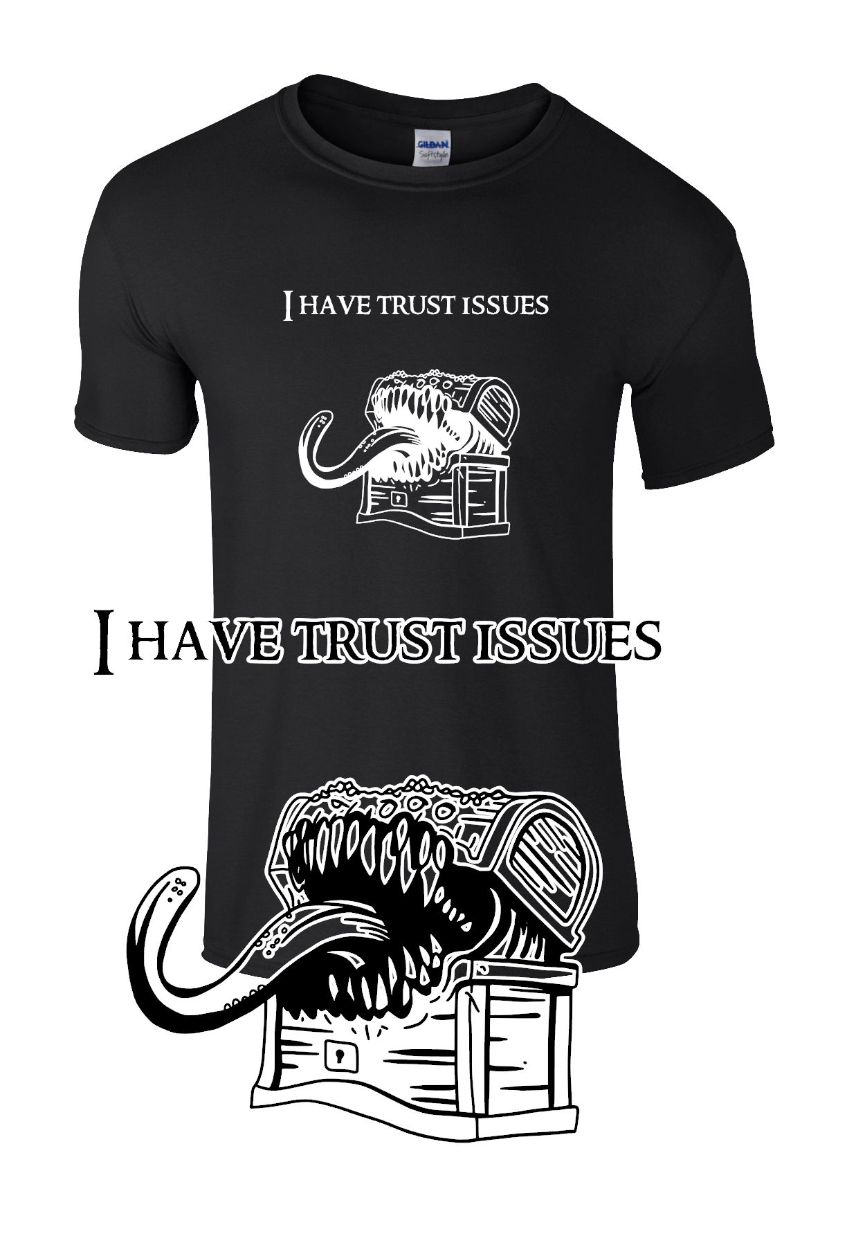 RPG t-shirt - Mimic, I have trust issues