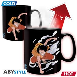 One Piece mugg - Heat Change - Luffy & Ace