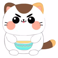 Katt plushie - Cat with Soup - 25 cm