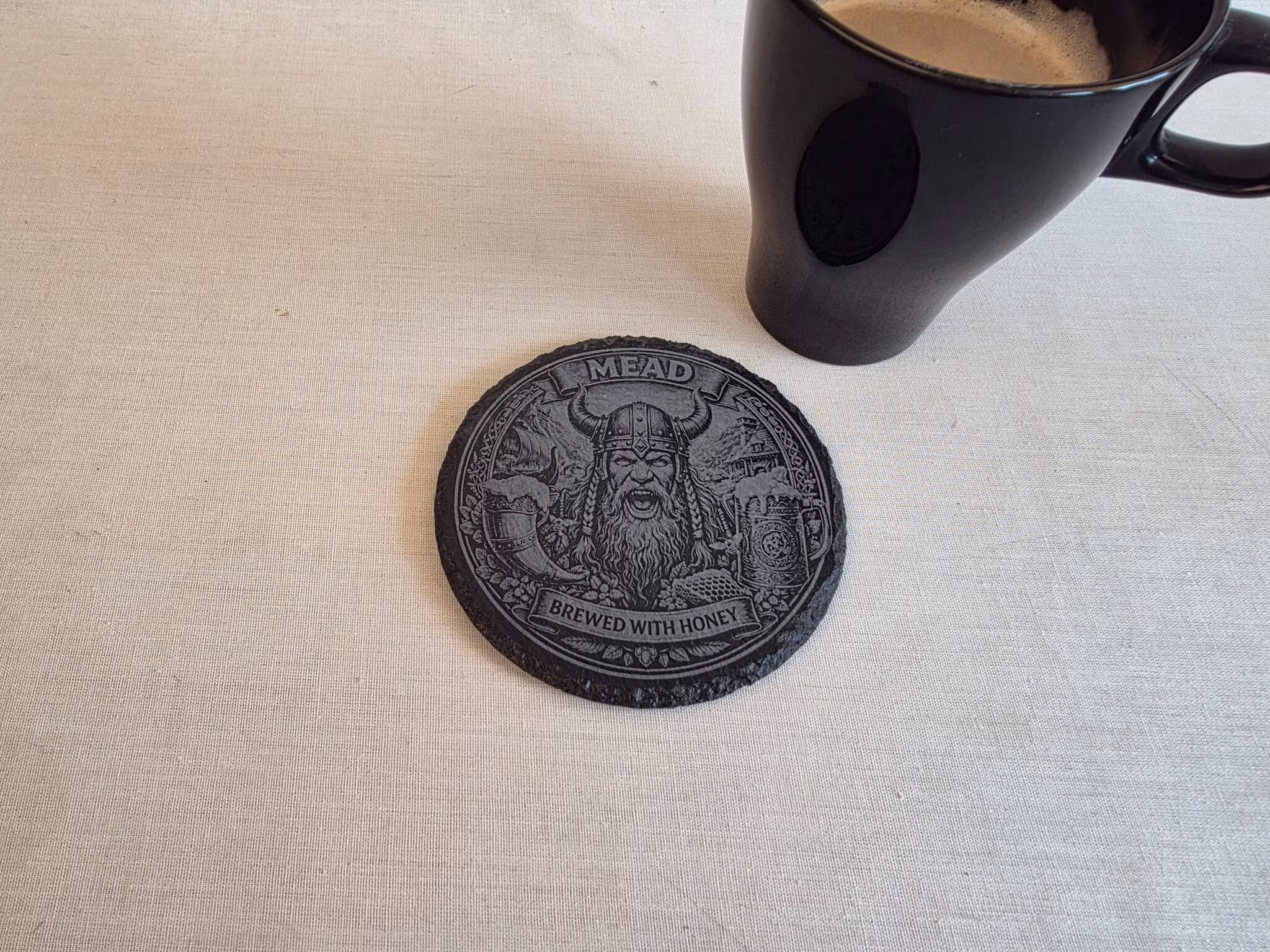Viking mjöd – skiffer glasunderlägg