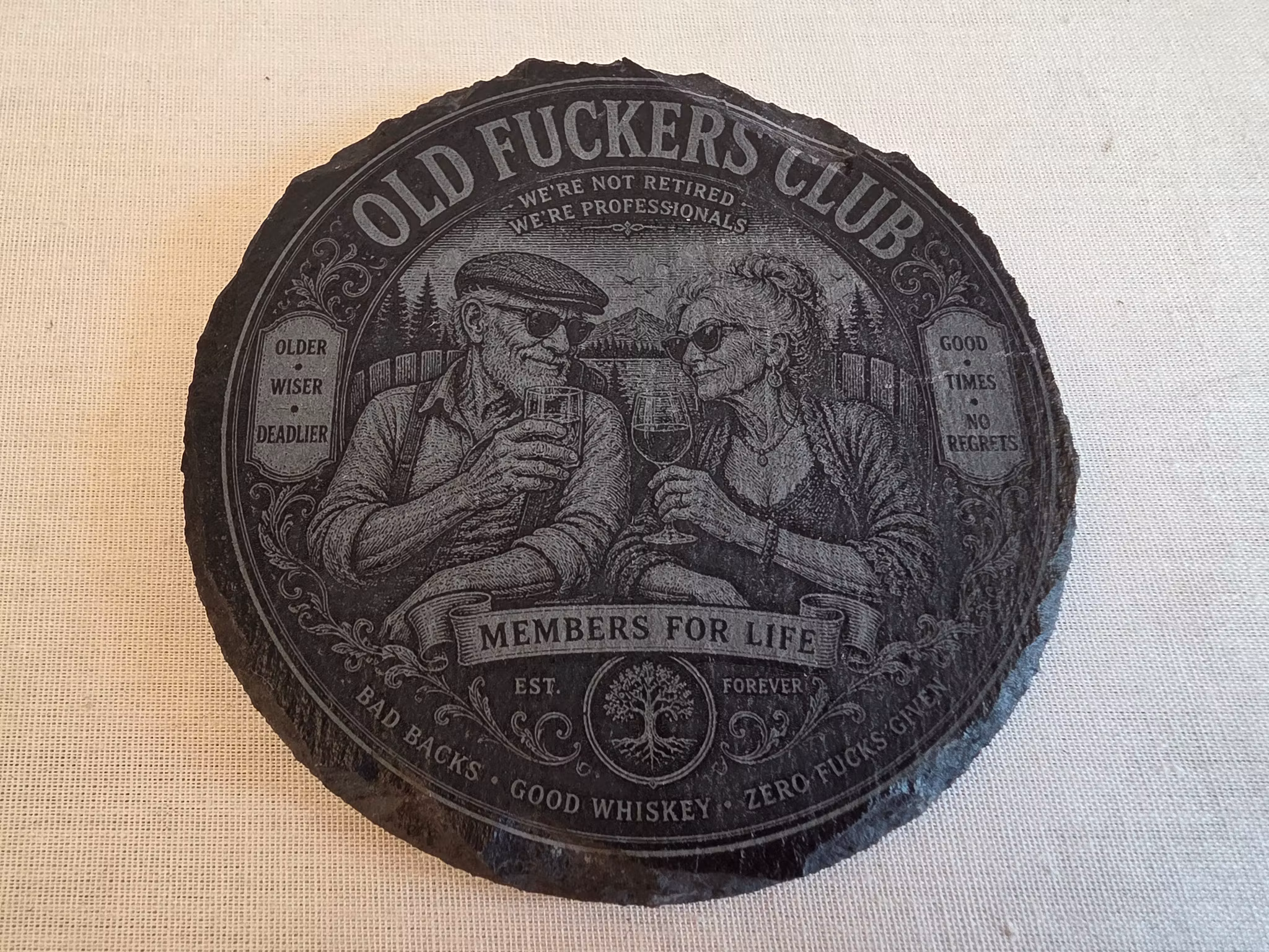 Old Fuckers Club – skiffer glasunderlägg