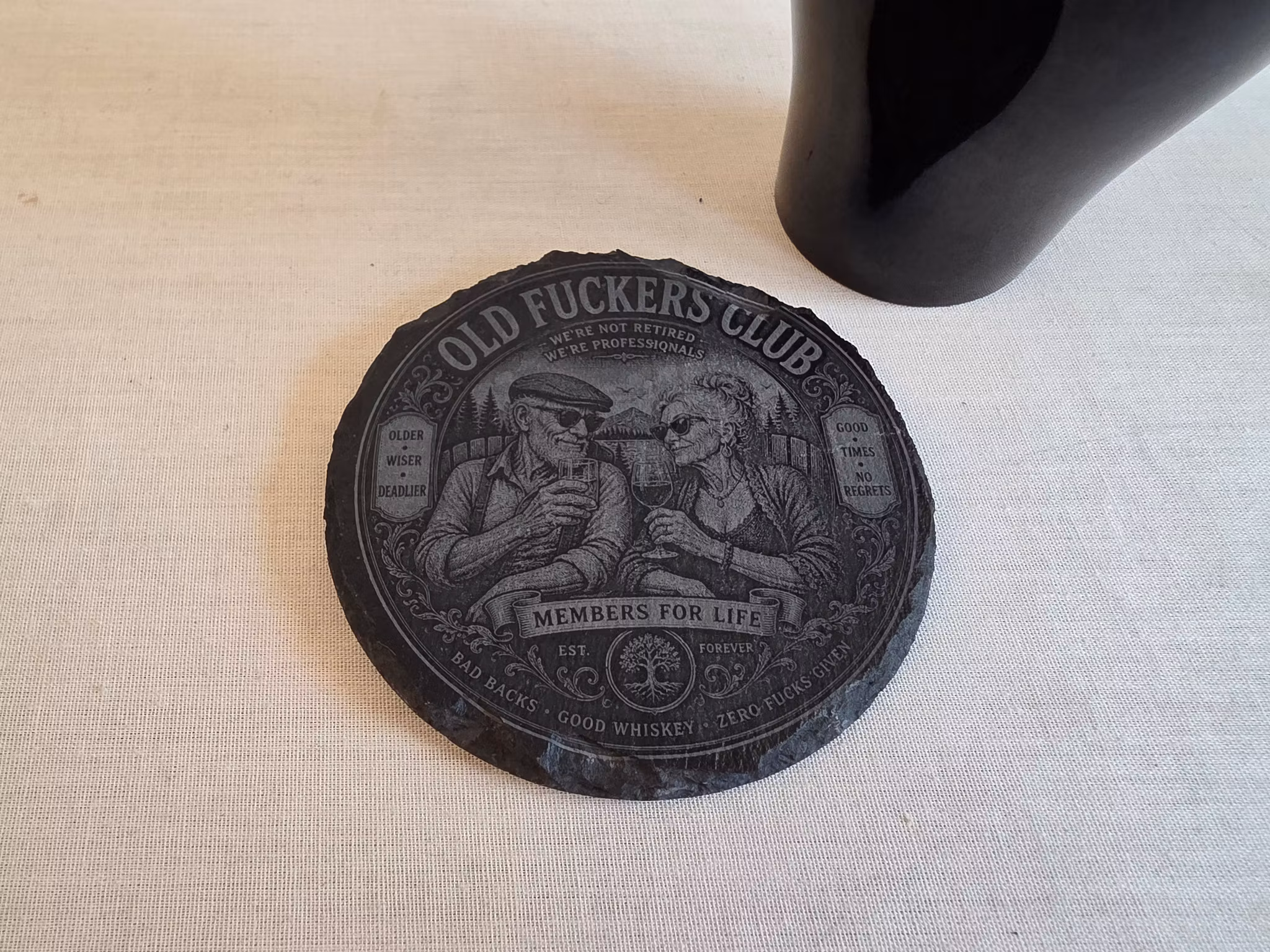 Old Fuckers Club – skiffer glasunderlägg