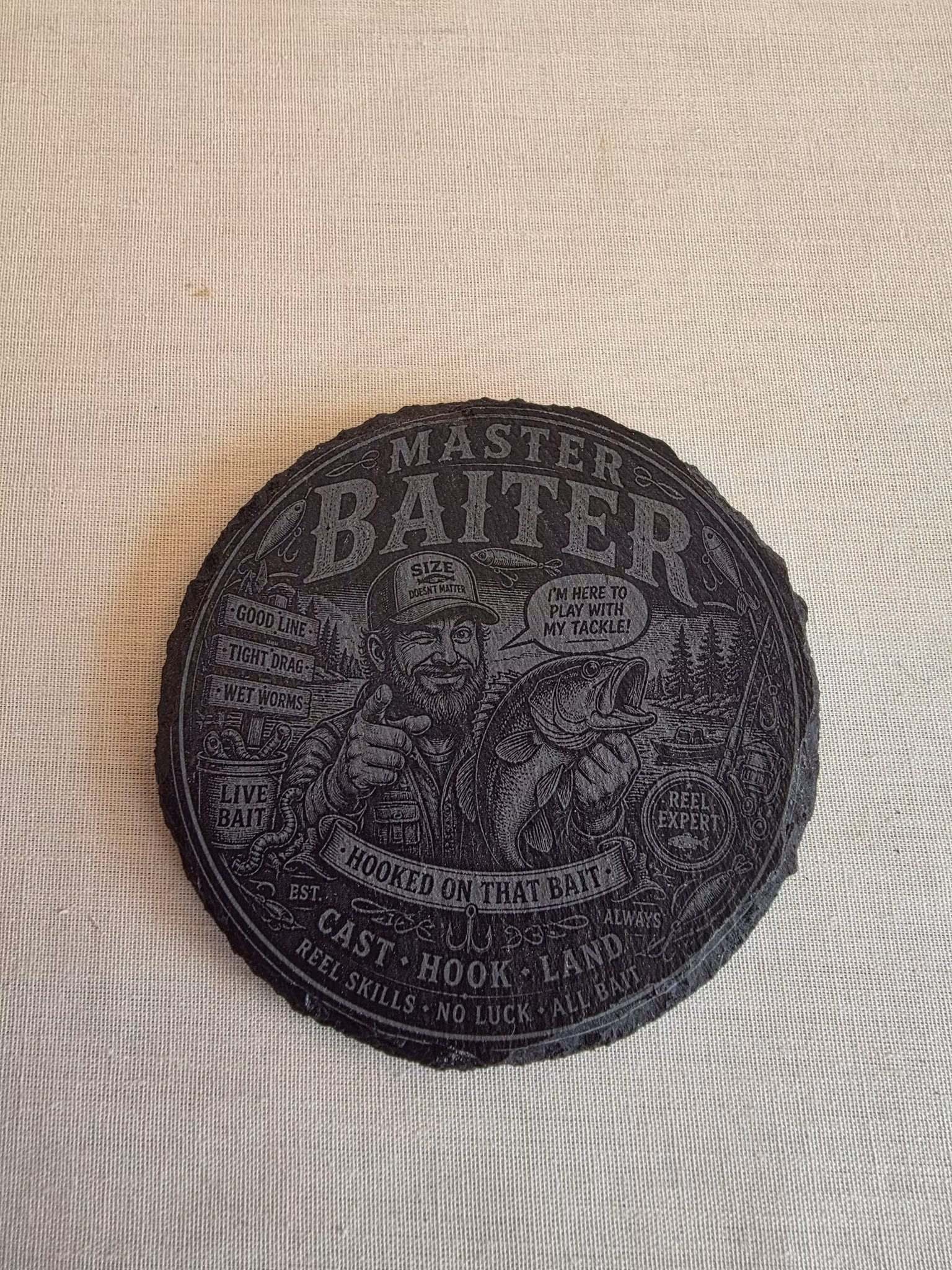 Master Baiter – skiffer glasunderlägg