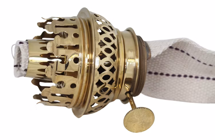 Brännare till olje-/fotogenlampa i polerad mässing